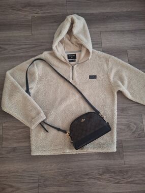Quiksilver Cream Sherpa Half-Zip Hoodie